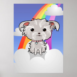 Póster Filhote de cachorro e arco-íris