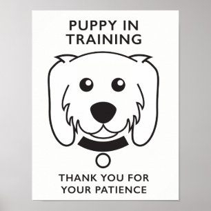 Póster Filhote de cachorro no sinal do treinamento
