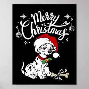 Poster Filhote de dálmata com chapéu de Natal de Natal