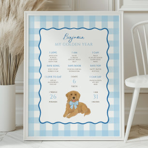 Poster Filhote de Golden Retriever 1º Aniversário Marco M
