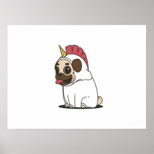 Poster Filhote Unicórnio  Presente de Sobrecarga de Cão