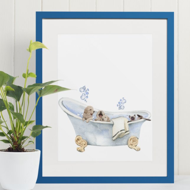 Poster Filhotes de Banho de Bolhas Fofos Gatinho Banheira (Criador carregado)