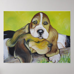 Poster Filhotes de cachorro do cão do Bassett