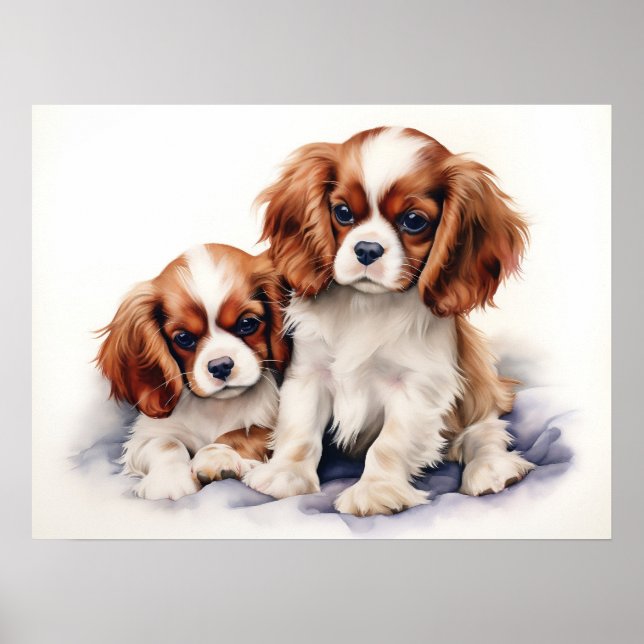 Poster Filhotes de Cavalier King Charles (Frente)