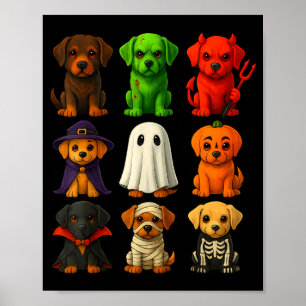 Poster Filhotes de Labrador de Halloween do Black Lab Fan