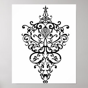 Póster Filigree preto