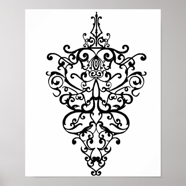 Póster Filigree preto (Frente)