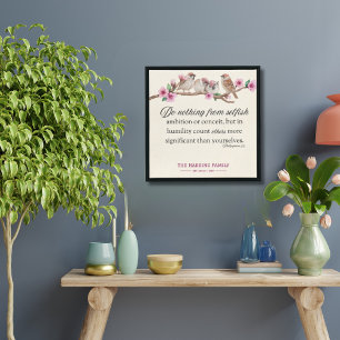 Poster Filipenses 2:3 Birds & Blossoms Escritura Familiar