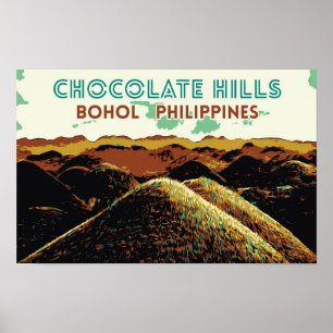 Poster Filipinas, Colinas de chocolate na ilha de Bohol P