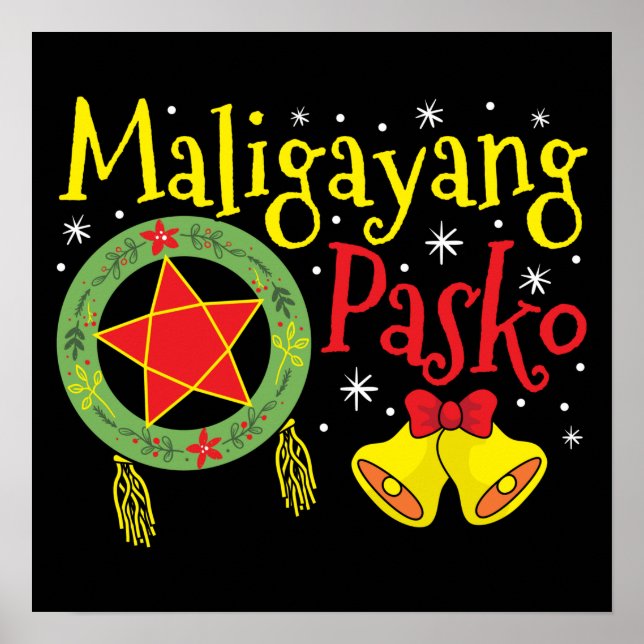 Poster Filipinas Filipino Natal Maligayang Pasko (Frente)