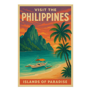 Póster Filipinas - Ilhas do Paraíso