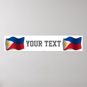 Póster Filipinas que acenam a bandeira da bandeira