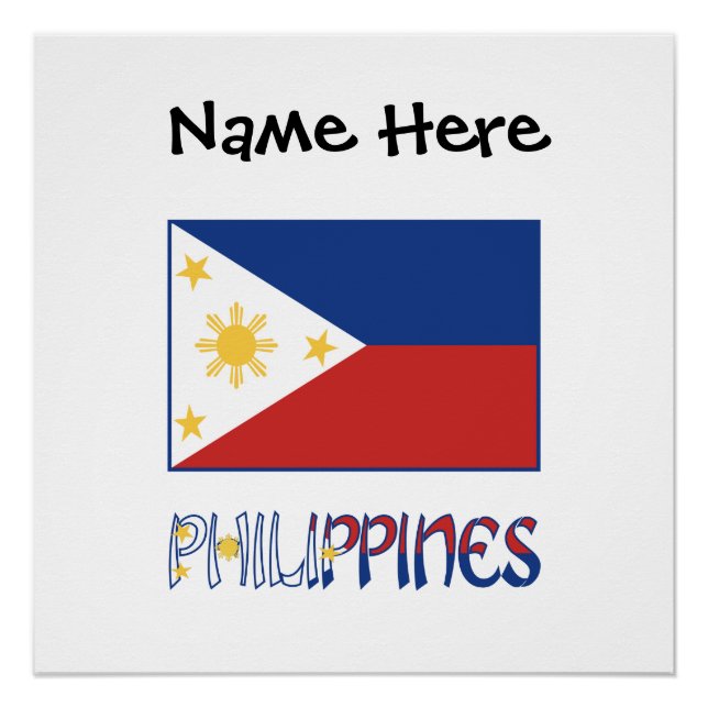 Póster Filipinas: Sinalizador Filipino Personalizado (Frente)