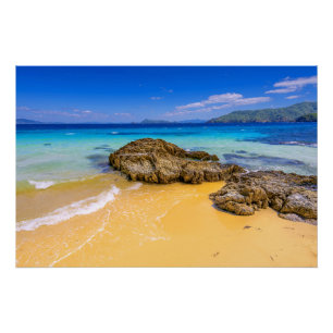 Póster Filipinas Tropicais, Sandy Beach Island Poster