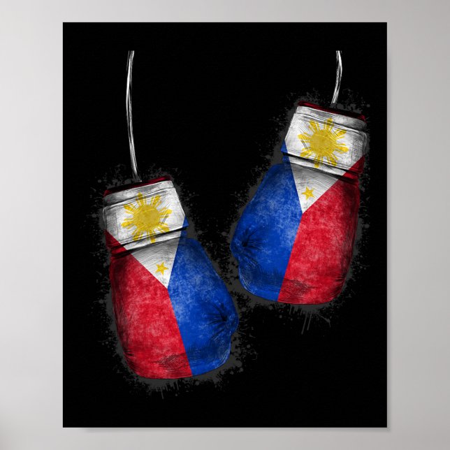 Poster Filipino Boxers Camisa Ventiladores Bandeiras Luva (Frente)