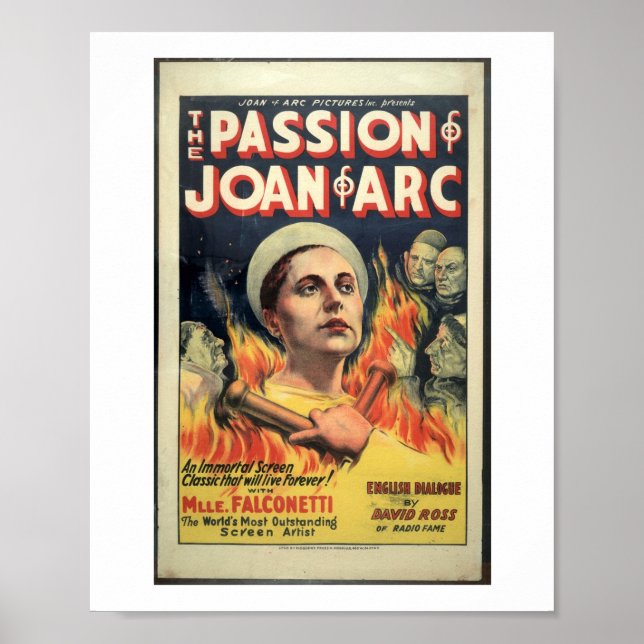 Poster Filme de 1929 Paixão de Joana d'Arc (Frente)