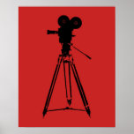 Poster Filme de Filme - Pop Art<br><div class="desc">Um poster de arte pop vermelho e preto com uma câmera fotográfica em um tripé. Um prazer ludite!</div>