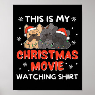 Poster Filme de Natal do Bulldog Francês Assistindo Mulhe
