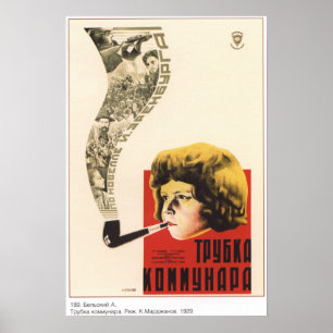 Póster Filme do soviete da tubulação 1929 de Communards