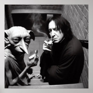 Poster Filme engraçado memes hallowen bw