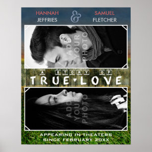 Póster Filme romântico da foto do casamento ou de famíl