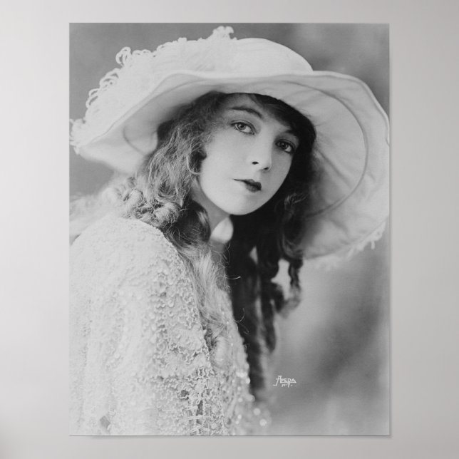 Póster Filme Silencioso Estrela Lillian Gish (Frente)