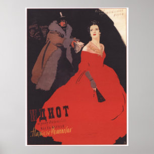 Póster "Filme soviético 1958 de URSS do idiota"