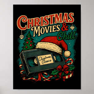 Poster Filmes de Natal Chill Retro Vhs Feriado Nostalgia