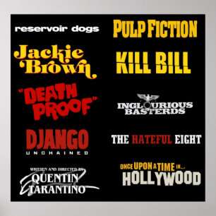 Poster filmografia de quentin tarantino