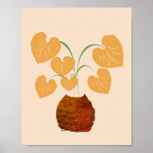 Poster Filodendron Plant in Copper Pote