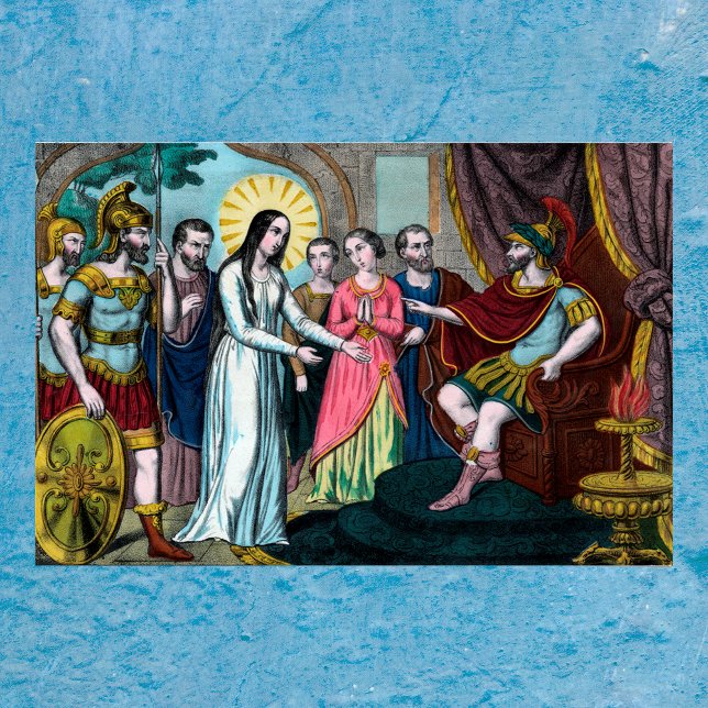 Poster Filomena é julgada antes do Imperador Diocletiano (Criador carregado)