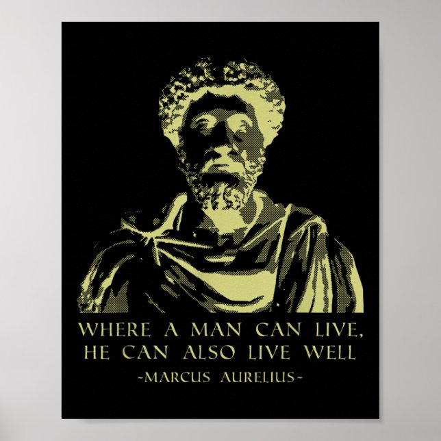 Poster Filosofia Citação Stoic Sayings Marcus Aurelius (Frente)