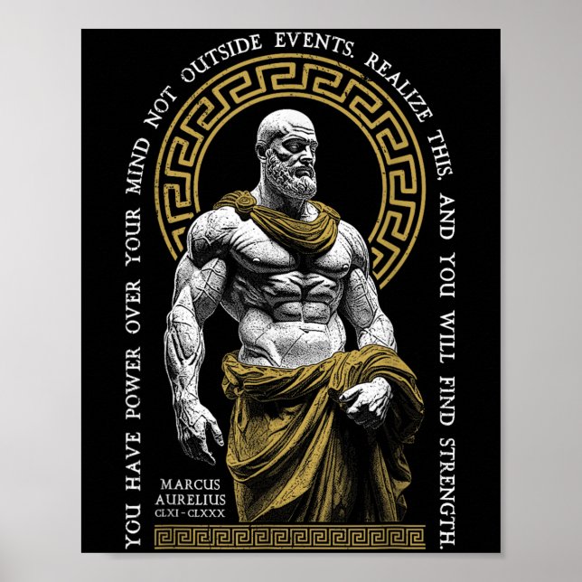 Poster Filosofia Estática Encontrar Força Marcus Aurelius (Frente)