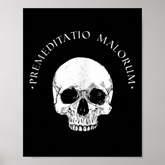 Poster Filosofia Estática Premeditação Malorum Skull Stoi (Frente)