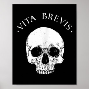 Poster Filosofia Estática Vita Brevis Skull Stoicism Cota