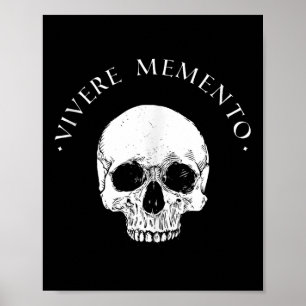 Poster Filosofia estática Vivere Memento Crânio Stoicismo