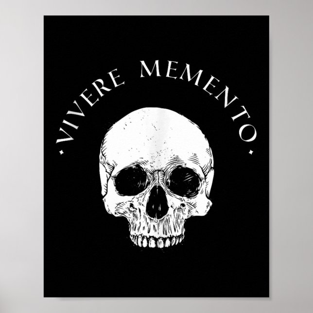 Poster Filosofia estática Vivere Memento Crânio Stoicismo (Frente)