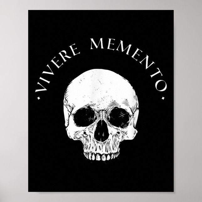 Poster Filosofia estática Vivere Memento Crânio Stoicismo (Frente)