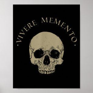 Poster Filosofia estática Vivere Memento Crânio Stoicismo