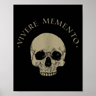Poster Filosofia estática Vivere Memento Crânio Stoicismo