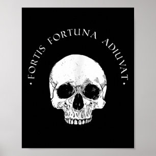 Poster Filosofia Stoic Fortis Fortuna Adiuvat Skull Stoi
