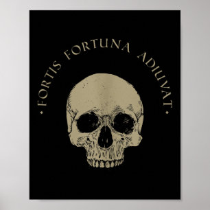 Poster Filosofia Stoic Fortis Fortuna Adiuvat Skull Stoi