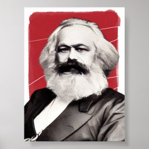 Poster Filósofo alemão Karl Marx ilustra