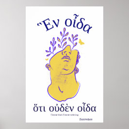 Poster Filósofo grego Citação Sócrates Grécia antiga