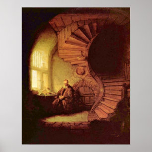 Póster Filósofo na meditação por Rembrandt Van Rijn