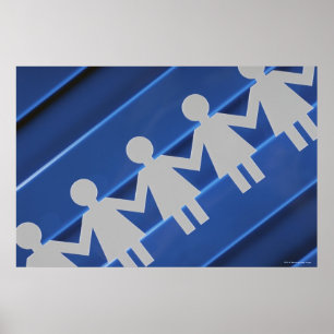 Póster Fim-acima das bonecas chain de papel