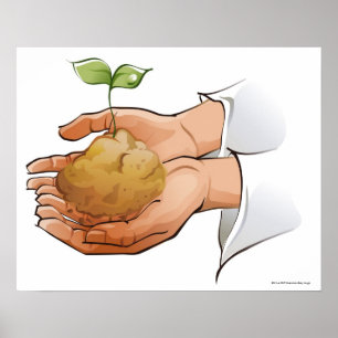Póster Fim-acima das mãos de uma pessoa que guardaram a