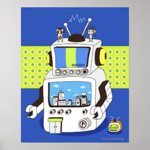 Póster Fim-acima de um robô
