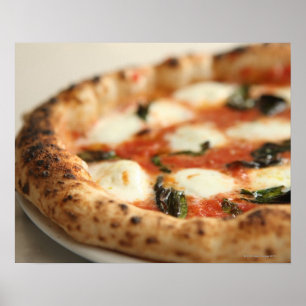 Póster Fim-acima de uma torta de pizza inteira