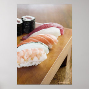 Póster Fim-acima do sushi em uma mesa